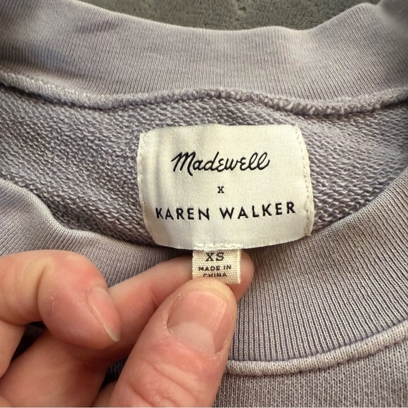 Madewell x Karen Walker® Garment-Dyed Sweatshirt in Violet Tint, Size XS - Picture 4 of 6